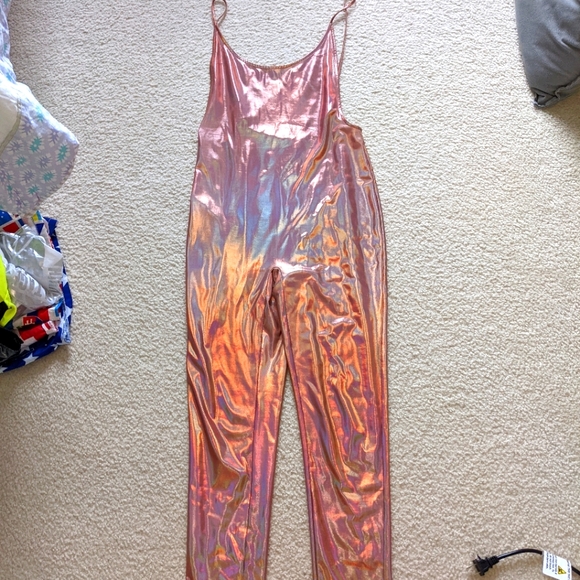Forever 21 Pants - Forever 21 Pink Holographic Jumpsuit - size small